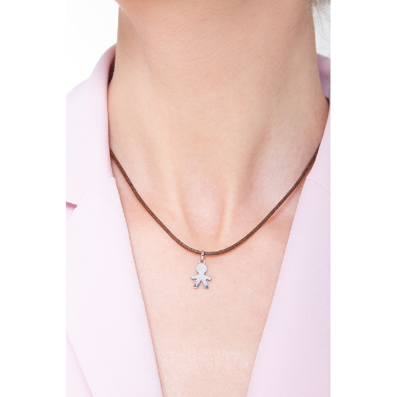 18k white gold boy silhuette pendant