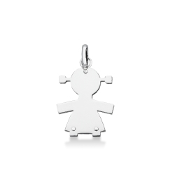 Girl silhouette pendant in 18k white gold