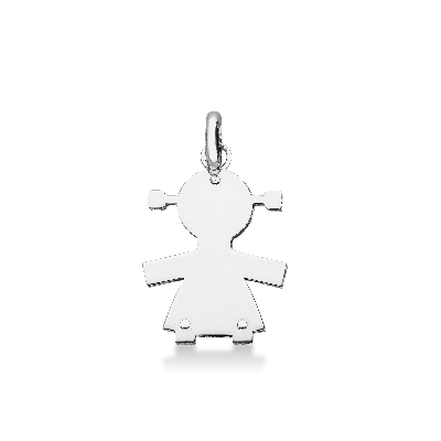 Girl silhouette pendant in 18k white gold