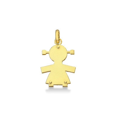 Girl silhouette pendant in 18k yellow gold