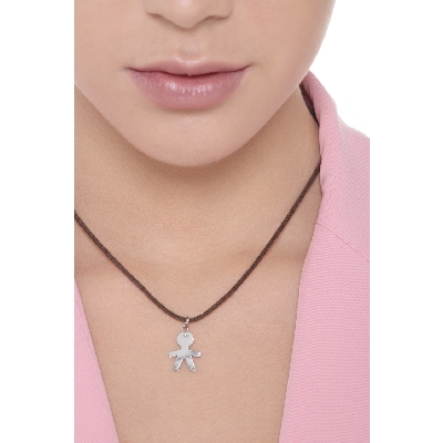 Boy silhouette pendant in 18k white gold