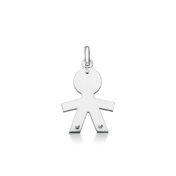 Boy silhouette pendant in 18k white gold