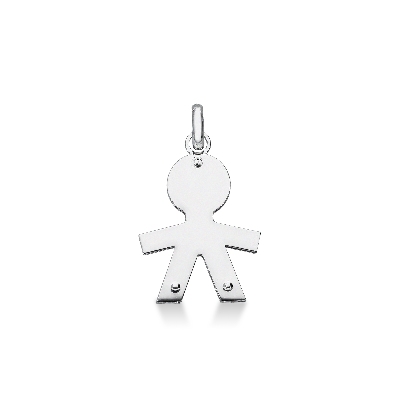 Boy silhouette pendant in 18k white gold