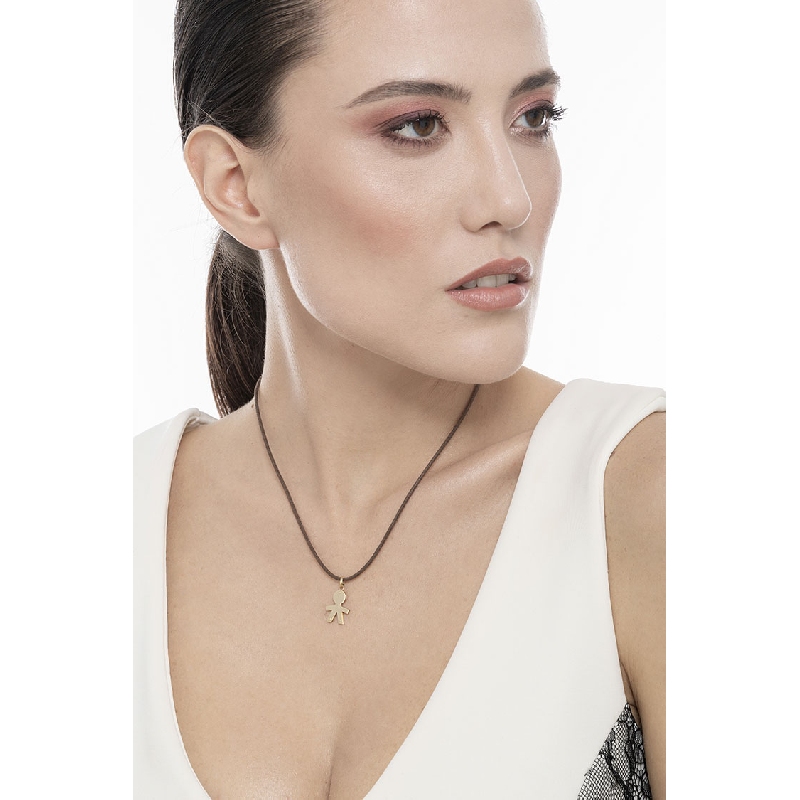 Boy silhouette pendant in 18k yellow gold