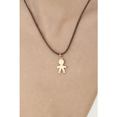 Boy silhouette pendant in 18k yellow gold