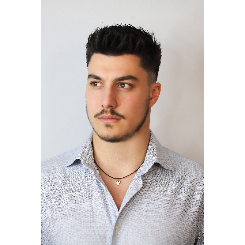 Golden angel pendant, 18k yellow gold