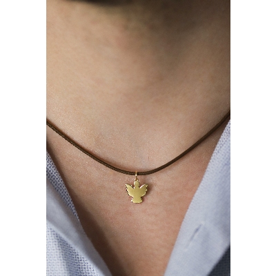 Golden angel pendant, 18k yellow gold