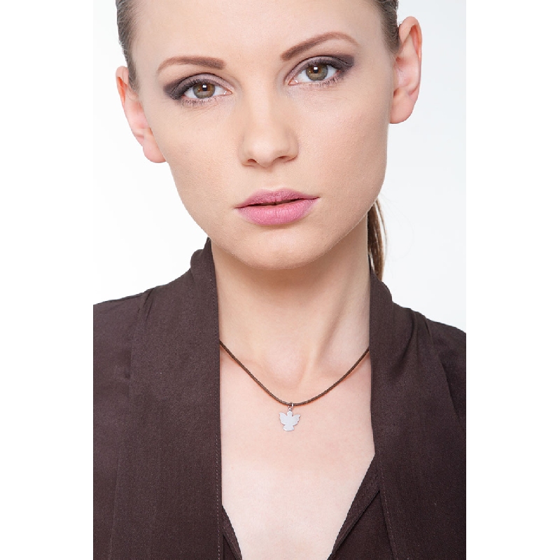 Angel pendant in 18k white gold