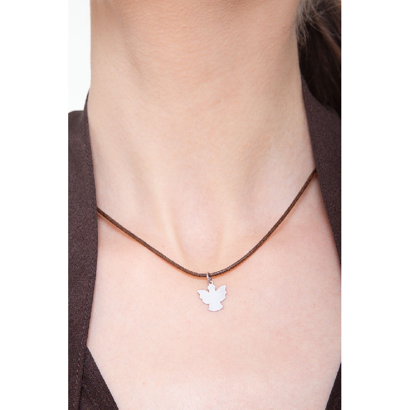 Angel pendant in 18k white gold