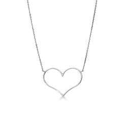 Large heart pendant in 18k white gold