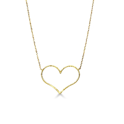Large heart pendant in 18k yellow gold