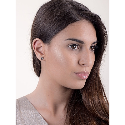 18k white and rose gold heart earrings