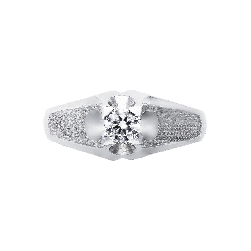 Male solitaire ring with zircon 