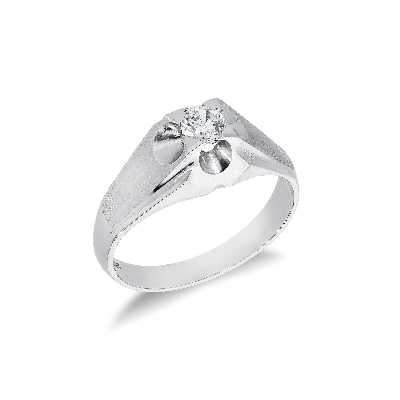 Male solitaire ring with zircon 