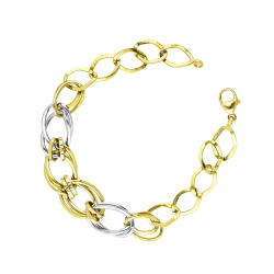 18k white and yellow gold groumette bracelet