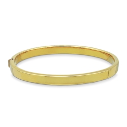 Bracciale rigido a canna vuota in oro giallo 18k.