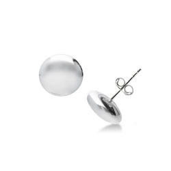 Button earrings in 18k white gold