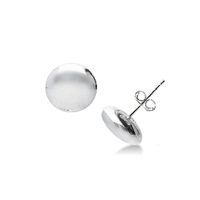Button earrings in 18k white gold