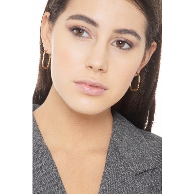 Yellow gold 18k rectangular earrings