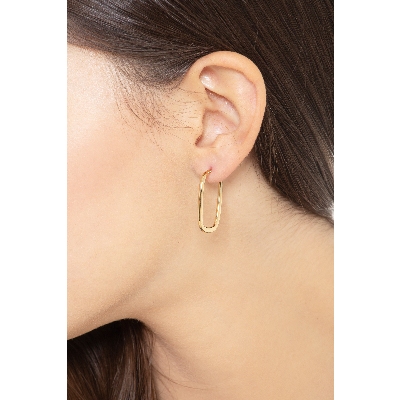 Yellow gold 18k rectangular earrings