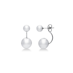 18k white gold earrings with two spheres 