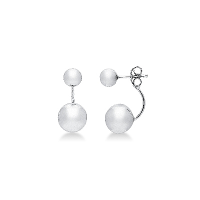 18k white gold earrings with two spheres 