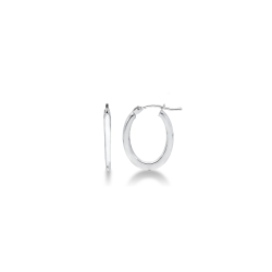 White gold 18k little oval earrings 