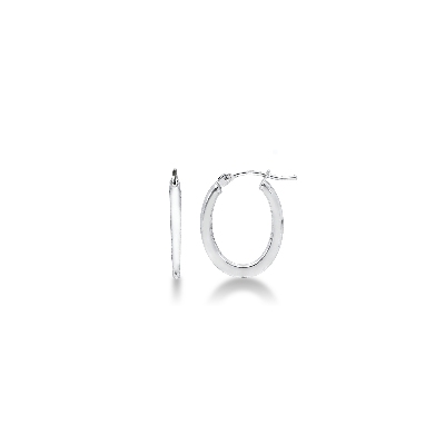 White gold 18k little oval earrings 
