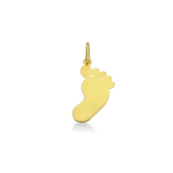 18k yellow gold child foot pendant