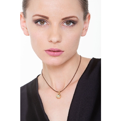 Soccer ball pendant in 18k yellow and white gold