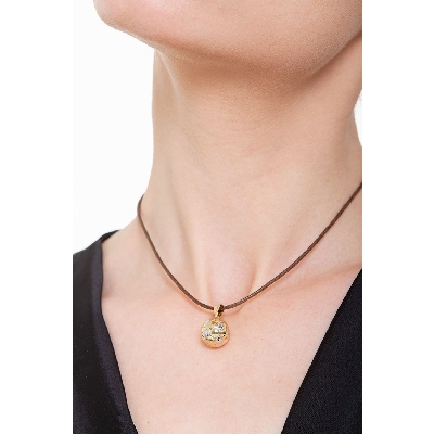 Soccer ball pendant in 18k yellow and white gold