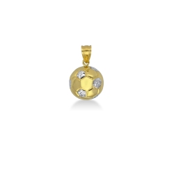 Soccer ball pendant in 18k yellow and white gold