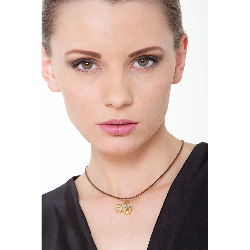 Boxing gloves pendant in 18k white and yellow gold