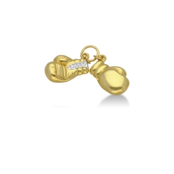 Boxing gloves pendant in 18k white and yellow gold