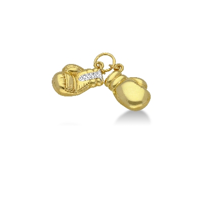 Boxing gloves pendant in 18k white and yellow gold