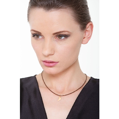18k rose gold child little foot pendant