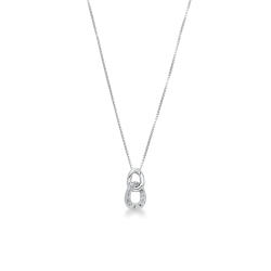 White gold 18k groumette zircon pendant 
