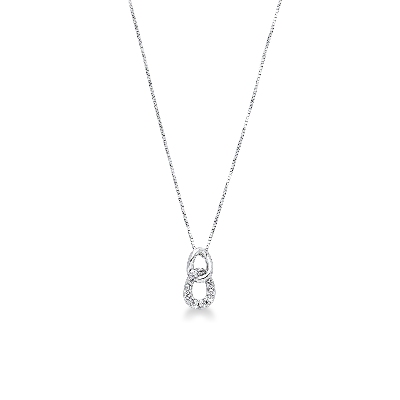 White gold 18k groumette zircon pendant 