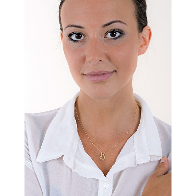 Yellow gold 18k necklace with heart pendant 