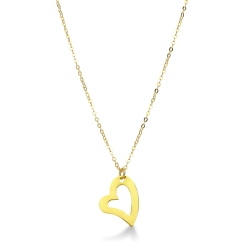 Yellow gold 18k necklace with heart pendant 