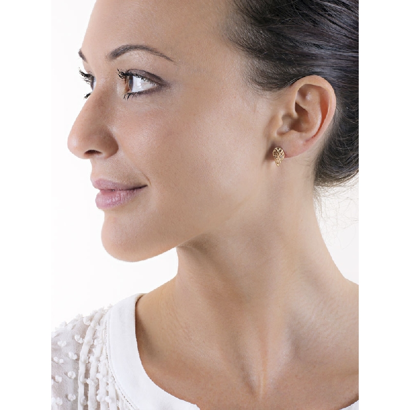 Watermark oval earrings in yellow and white gold 18k