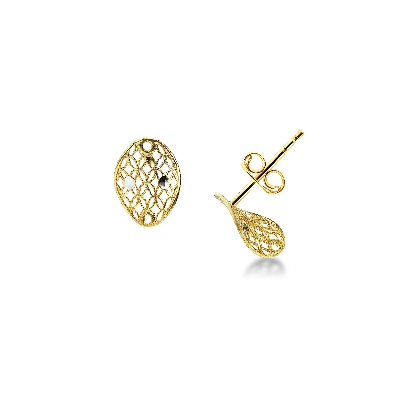 Watermark oval earrings in yellow and white gold 18k