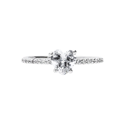 18k white gold ring with zircons