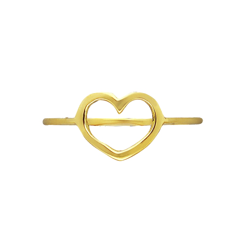 Yellow gold 18k ring with stylized heart 