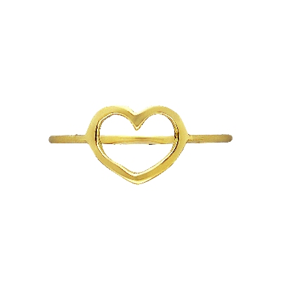 Yellow gold 18k ring with stylized heart 