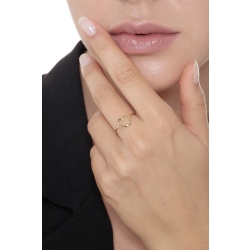 Yellow gold 18k ring with stylized heart  2