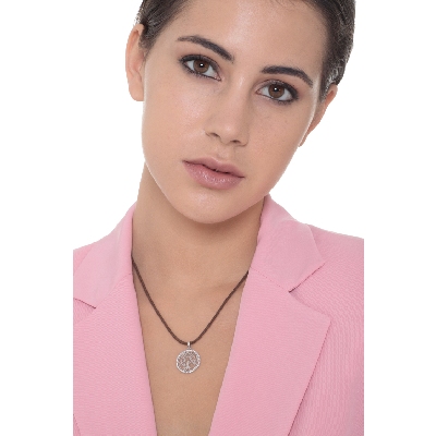 Tree of life zircon pendant in white gold 18k 