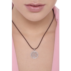 Tree of life zircon pendant in white gold 18k  2