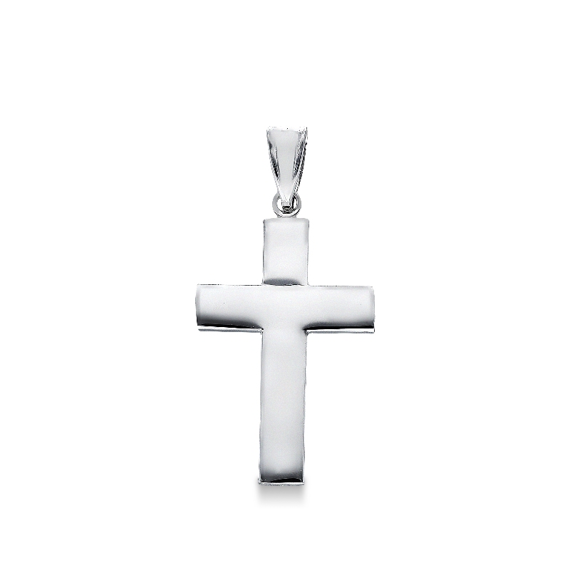 Cross pendant in 18k white gold