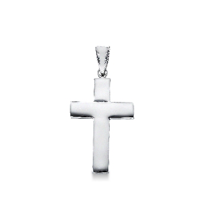 Cross pendant in 18k white gold